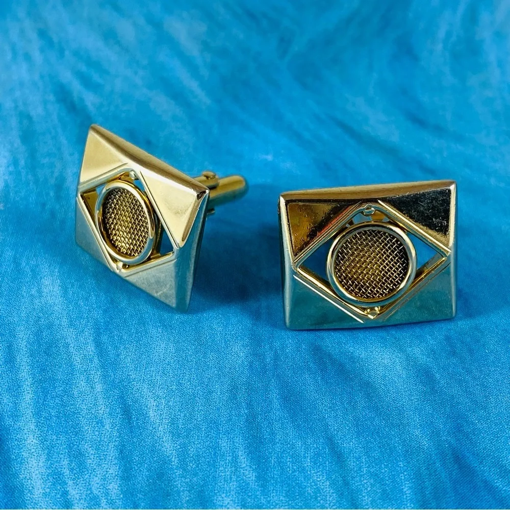 Gold mid mod Cufflinks by Swank